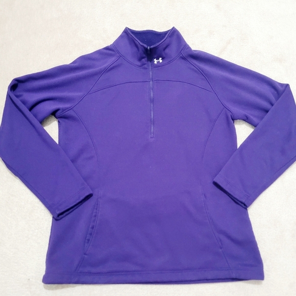 Under Armour ColdGear 1/2 Zip Women’s Large Mock Neck Purple Training Top Jacket - Picture 6 of 14
